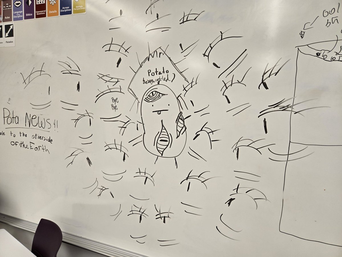PataScience's tweet photo. My students are so hilarious. They left me this little creation on my board. They said I have eyes on me. Their uniqueness is incredible and hilarious at the same time ๐คฃ #ThisIsGT #whyGT #RISDbetheone https://t.co/CickOgfma3