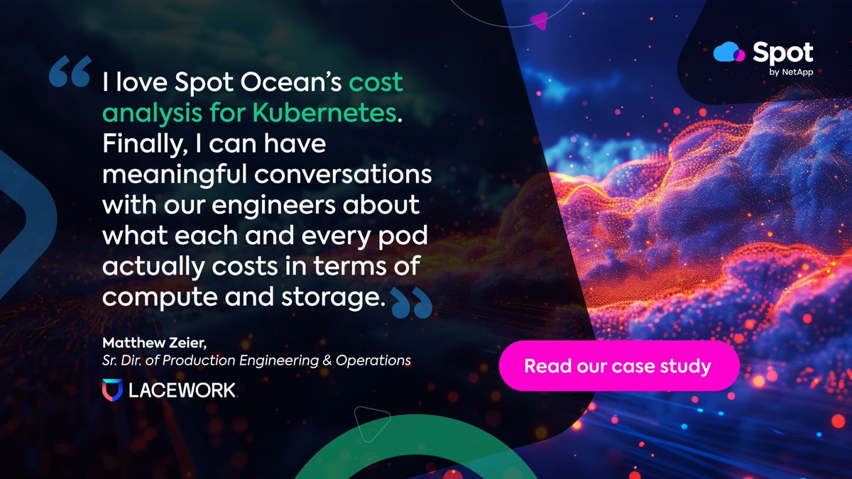 spot_flexera's tweet image. #SpotOcean from #SpotbyNetApp provided a turn-key solution for automating and optimizing Laceworks&apos; over 20 #Kubernetes clusters running on some 300 EC2 instances, increasing compute utilization and cost efficiency by 20%.

Learn more in our case study: ntap.com/3DEHiKM