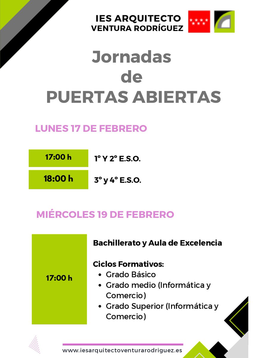 No te pierdas nuestras jornadas de puertas abiertas!! Ven, conoce nuestro centro y resuelve todas tus dudas.
Te esperamos!!!
