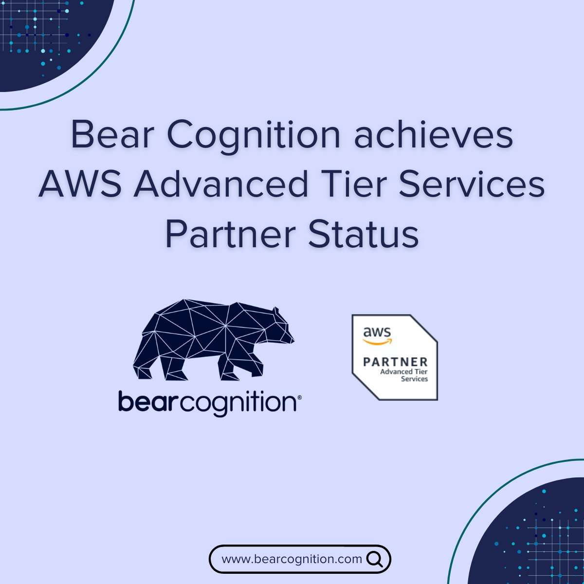 BearCognition's tweet image. We're proud to announce that we've achieved AWS Advanced Tier Services Partner status, reflecting our commitment to deliver exceptional solutions and transformative technology services powered by AWS.
#BearCognition #AWSAdvancedPartner #DataDrivenResults #AI #ML #Automation