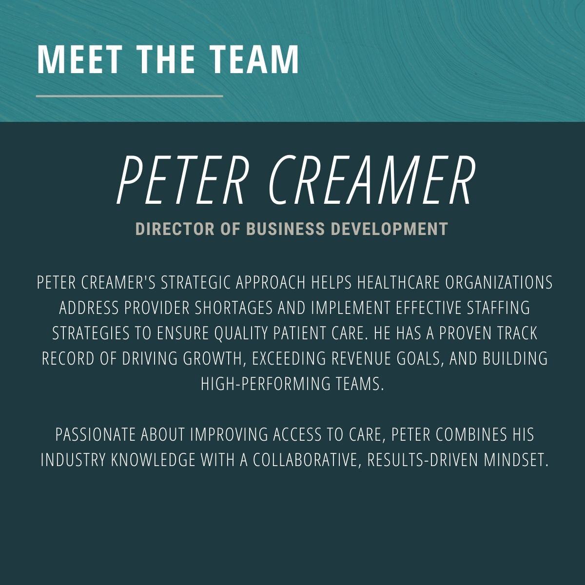 VennWorkforce's tweet photo. Meet Peter Creamer, @VennWorkforce's Director of Business Development! Peter brings deep expertise in navigating the complexities of the locum tenens market, helping healthcare organizations ensure quality patient care. #WorkforceOptimization #LocumTenens #HealthcareExpertise https://t.co/sY205Werij