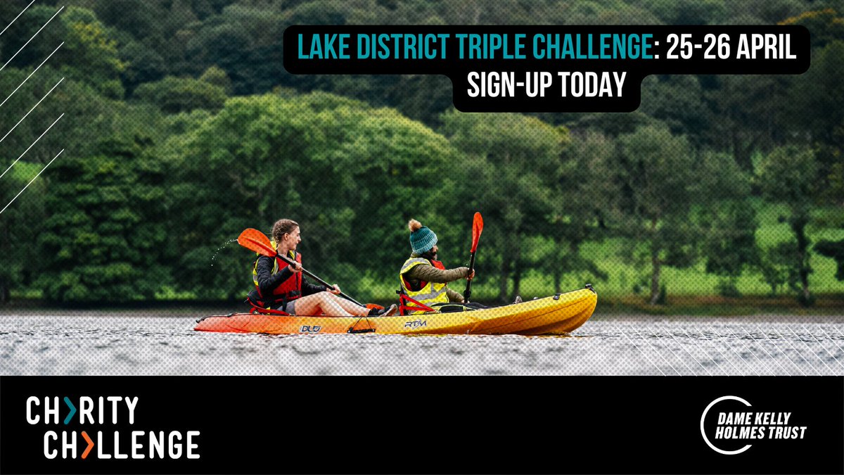 Don't forget about our incredible 2️⃣0️⃣2️⃣5️⃣ fundraising challenge, the Lake District Triple Challenge! 

Taking place in April, hike, cycle and kayak across three stunning locations in Coniston 🙌

As an individual or team, there are options available👉charitychallenge.com/expedition/413…