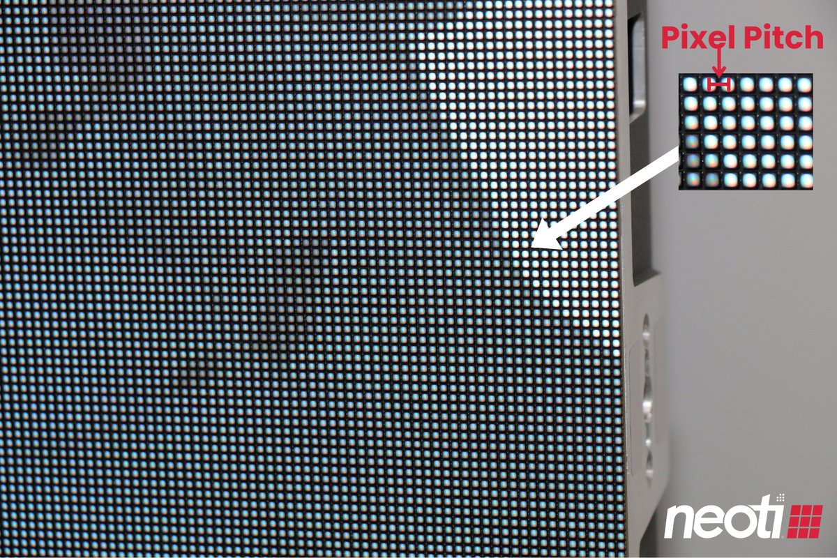 neotilive's tweet image. 💡 What is Pixel Pitch?
 
Pixel pitch is the distance between the center of one LED pixel to the center of the next. The smaller the pixel pitch, the higher the resolution—meaning sharper, more detailed images at closer viewing distances.
 
#LED #PixelPitch #VisualExcellence