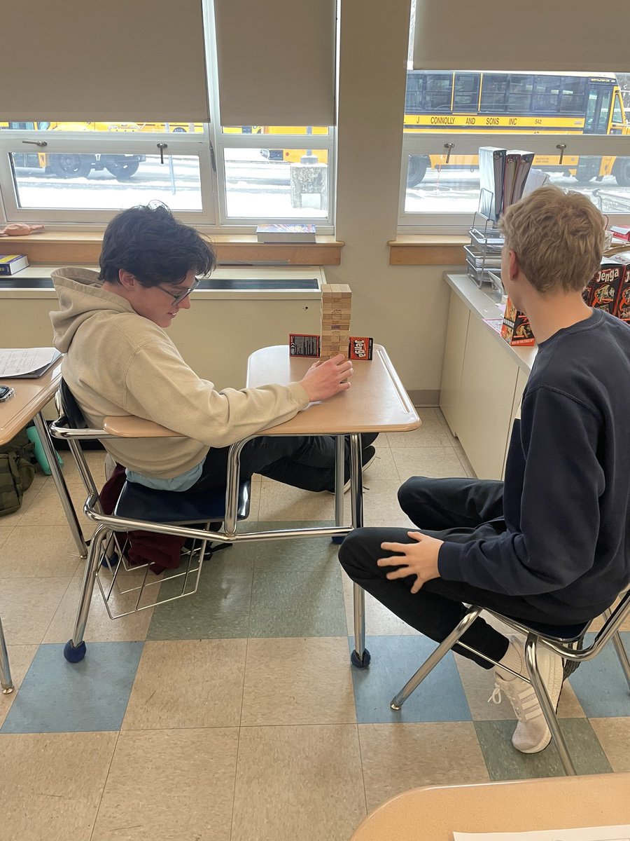 MsOasisMHS's tweet photo. Learning about the Great Depression one block at a time. The economy might have crashed, but our Jenga skills are still standing strong! #APUSH #Gforce https://t.co/9cKBrOfjmv