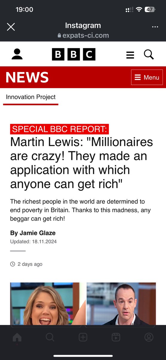 If AI and <a href="/Meta/">Meta</a> are so advanced, how come they still can’t spot scam ads for crypto with <a href="/MartinSLewis/">Martin Lewis</a> on their platform. 

Easy ad revenue for <a href="/instagram/">Instagram</a>
