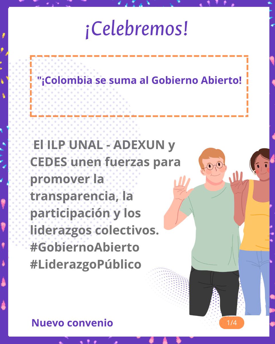 ilpliderazgo's tweet photo. ¡Celebramos el convenio entre el @ilpliderazgo y  @cedes_org !
Este convenio entre el ILP UNAL - ADEXUN y el CEDES es de gran valor para Colombia porque fortalece la transparencia, la participación ciudadana y la innovación en la gestión pública

Hilo 🧵 (1/4)👇 https://t.co/x7UzKzQAKa