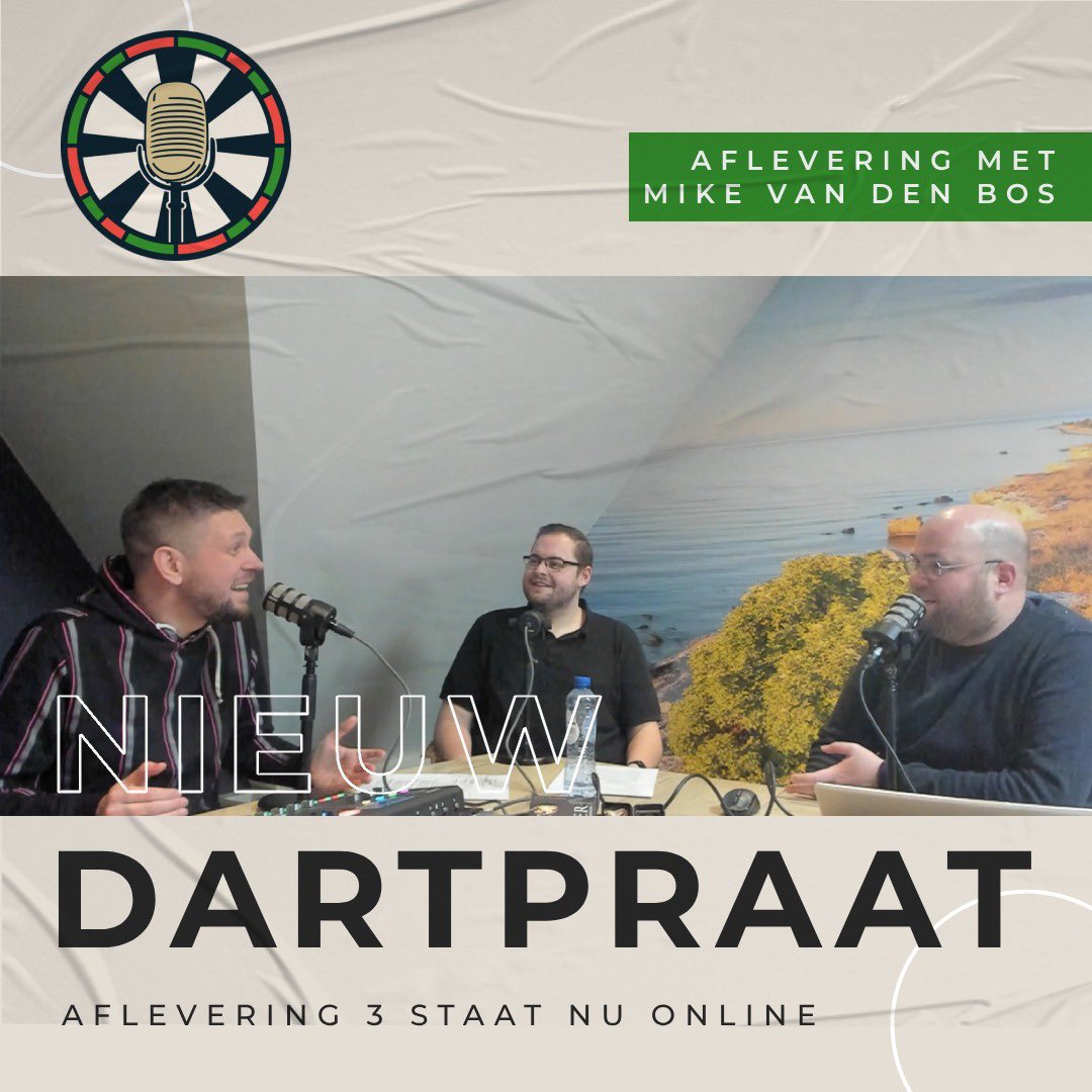 Dartpraat (@dartpraat) on Twitter photo ๐๏ธ ๐๐ฎ๐ฟ๐๐ฝ๐ฟ๐ฎ๐ฎ๐
๐ง Seizoen 2 | Aflevering 22
๐ค <a href="/MikeMeisterNL/">Mike</a> 
๐ณ๐ฑ Nabespreken Dutch Open
๐ฏ Finale World Masters maakte alles goed
โ๏ธ Nieuw wereldrecord walk-on lopen
๐บ Artiest of niet?
๐ง ๐บ Dartpraat.nl ๐๏ธ ๐๐ฎ๐ฟ๐๐ฝ๐ฟ๐ฎ๐ฎ๐
๐ง Seizoen 2 | Aflevering 22
๐ค <a href="/MikeMeisterNL/">Mike</a> 
๐ณ๐ฑ Nabespreken Dutch Open
๐ฏ Finale World Masters maakte alles goed
โ๏ธ Nieuw wereldrecord walk-on lopen
๐บ Artiest of niet?
๐ง ๐บ Dartpraat.nl