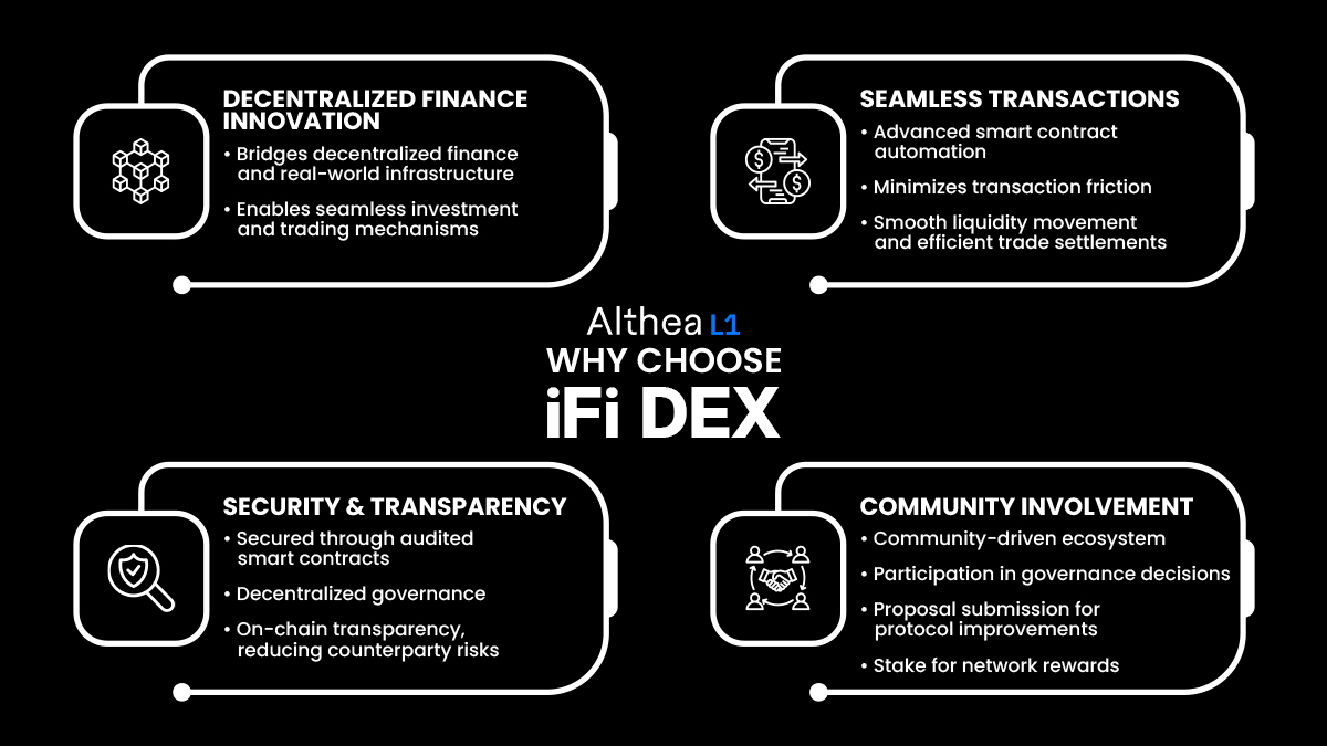 AltheaNetwork's tweet photo. 🔥Introducing the iFi DEX—Althea L1’s decentralized exchange, built for fast, reliable, and scalable transactions. 🔥 https://t.co/lLD734jvgL