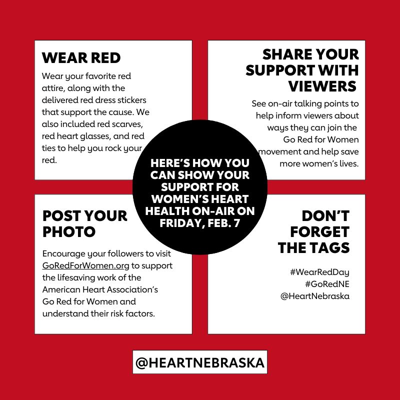 HeartNebraska's tweet photo. For over 20 years, thousands of media personalities have helped raise awareness by wearing red on #WearRedDay! Will you join us tmrw?
@RodFowlerKLKN @AndrewWardKLKN @Kenzie8Johnson @AnnElming @rustywx https://t.co/oZAQJUG3MV