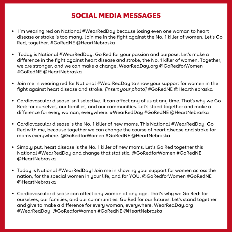 HeartNebraska's tweet photo. For over 20 years, thousands of media personalities have helped raise awareness by wearing red on #WearRedDay! Will you join us tmrw?
@RodFowlerKLKN @AndrewWardKLKN @Kenzie8Johnson @AnnElming @rustywx https://t.co/oZAQJUG3MV