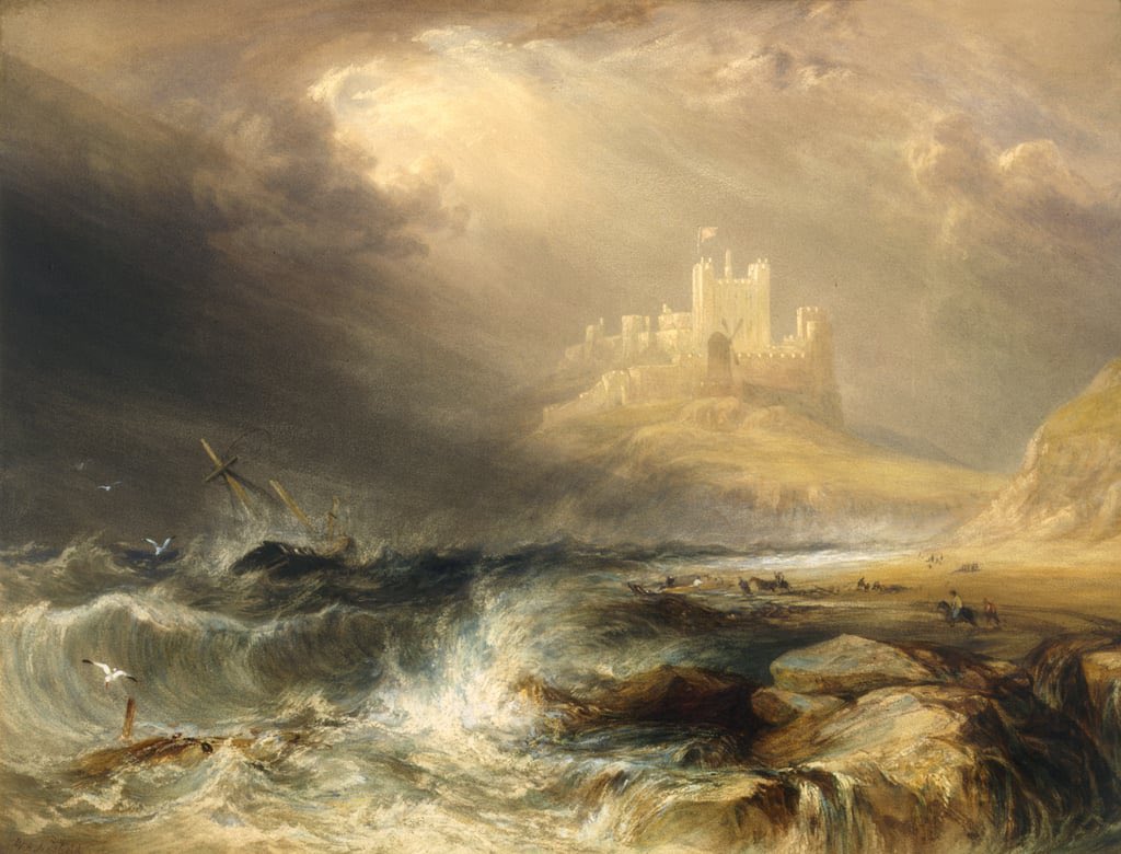 Bamburgh Castle, Northumberland, by William Andrews Nesfield (1793–1881)