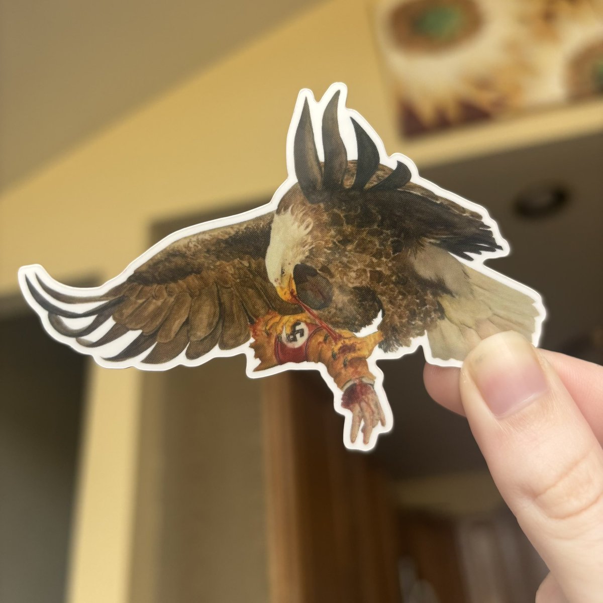 Cyareaxes's tweet photo. Returning to this terrible app to make a little announcement! 

Super patriotic anti-n@zi stickers are now available, and 50% of proceeds are donated to ACLU to help fight for the rights of ALL Americans

🔗 below! 

#ElonMusk #watercolor #sticker #USA #LGBTQ #bipoc #Immigration https://t.co/RDNgUhNjeL