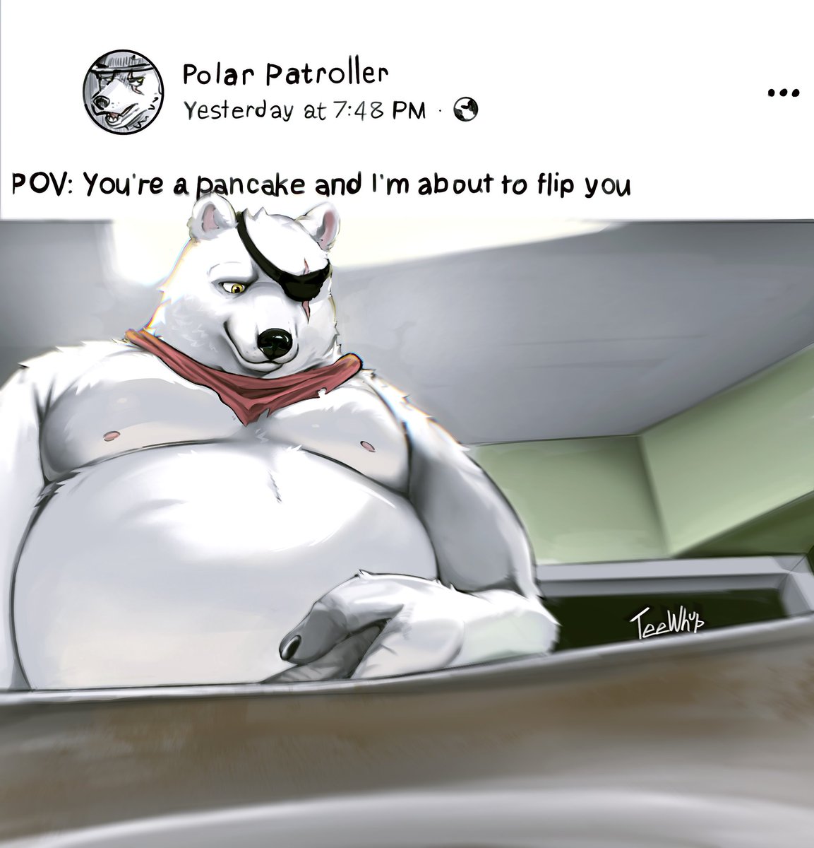TeeWhup's tweet photo. Polar daddy  pancakes 🥞 
#fortnite #furryartist https://t.co/6RWeO6JjCp