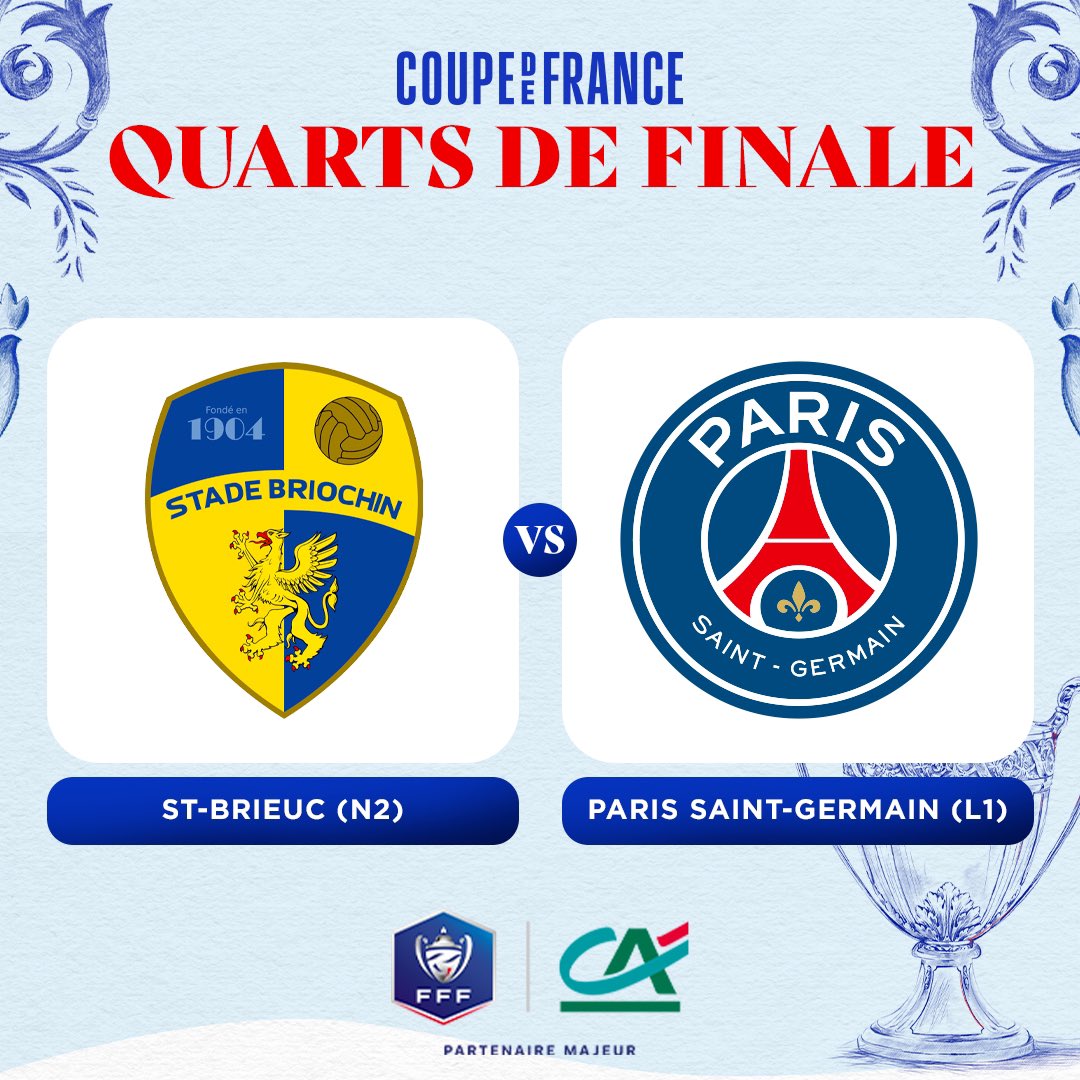 tousuncotefoot's tweet photo. 🚨 Tirage au sort Coupe de France 

STADE BRIOCHIN⚡️PARIS

#CôtéFoot #CDF https://t.co/EXrnmN5Yhv