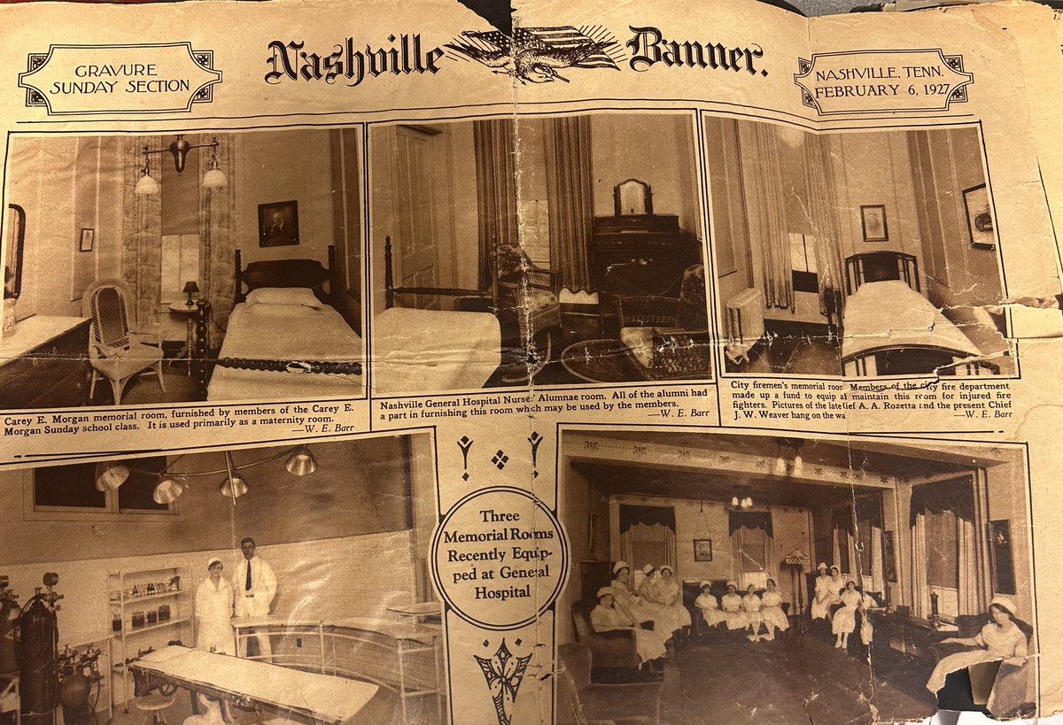NashvilleGeneral (@nashgenhospital) on Twitter photo #TBT 🗓️ On this day in 1927, the <a href="/nashvillebanner/">Nashville Banner</a> featured the newly equipped memorial rooms at Nashville General Hospital. A proud moment in our history of community care! #NGHHistory #ThrowbackThursday #TBT 🗓️ On this day in 1927, the <a href="/nashvillebanner/">Nashville Banner</a> featured the newly equipped memorial rooms at Nashville General Hospital. A proud moment in our history of community care! #NGHHistory #ThrowbackThursday