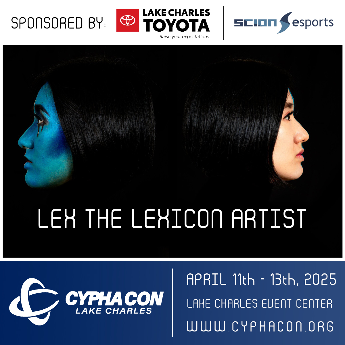CYPHACON (@cyphacon) on Twitter photo CYPHACON is pleased to announce our next musical guest, LEX the Lexicon Artist! <a href="/LakeCharlesYota/">Lake Charles Toyota</a>
LEX the Lexicon Artist will be joining us April 11th - 13th, 2025 at the @LCCivicCente in Lake Charles Louisiana!
For complete information visit our website: cyphacon.org/speakers/lex CYPHACON is pleased to announce our next musical guest, LEX the Lexicon Artist! <a href="/LakeCharlesYota/">Lake Charles Toyota</a>
LEX the Lexicon Artist will be joining us April 11th - 13th, 2025 at the @LCCivicCente in Lake Charles Louisiana!
For complete information visit our website: cyphacon.org/speakers/lex