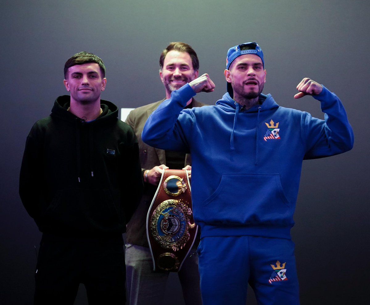 MatchroomBoxing's tweet photo. FIRST FACE OFF 👀 @jack_catt93 @jrBarbozaArnold 

#CatterallBarboza live on @DAZNBoxing, Feb 15 🔥 https://t.co/2gnl3aSClL