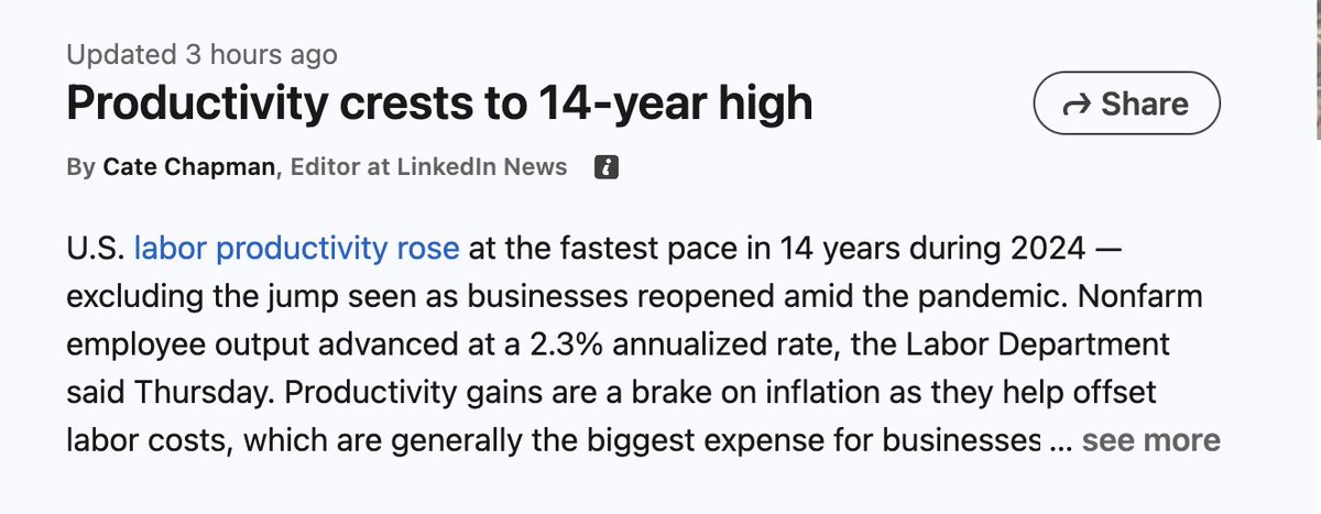 Productivity crests to 14-year high! Let's go <a href="/cresta/">Cresta</a> and the AI wave -- such exciting times ahead :)