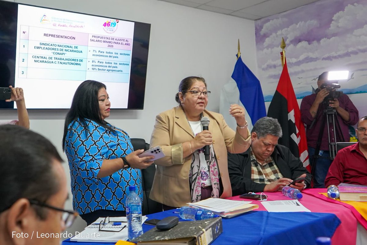 db_nicaragua's tweet photo. 1/2 💼📈 El Ministerio del Trabajo (#MITRAB), realizó la 4ª sesión de la Comisión Nacional de Salario Mínimo 2025, avanzando en las negociaciones para garantizar mejores condiciones a los trabajadores nicaragüenses. 💪🇳🇮
📍 #4619SiempreMásAllá https://t.co/i7SO4VcWjH