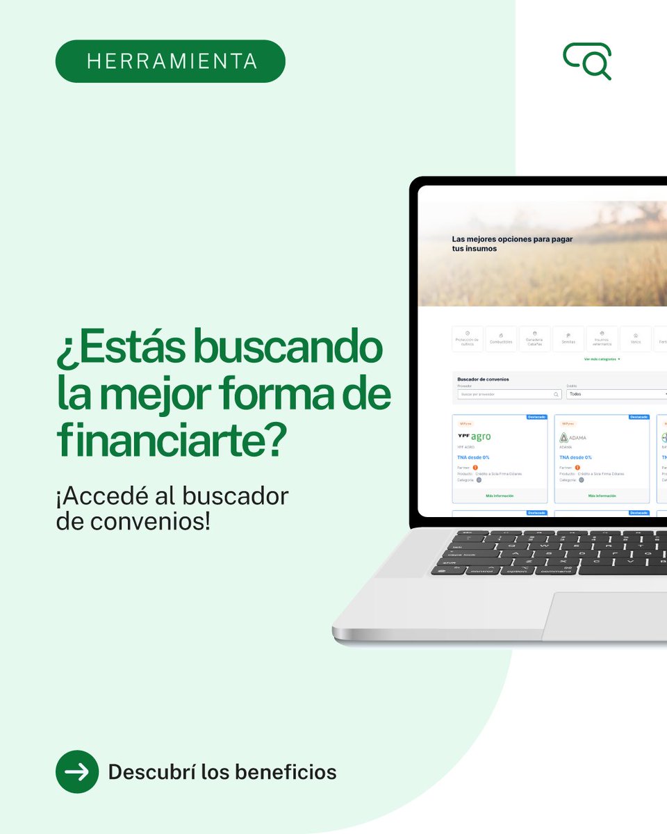 ¿No sabés cómo financiarte? Accedé a nuestro Buscador de Convenios. 🙌

Podés encontrar:
- Condiciones exclusivas con los principales proveedores agro.
- Distintas líneas de financiación.
¡Y más!

👉 Ingresá a productor.nera-agro.com/buscador-conve…

#Nera #NeraAgro
