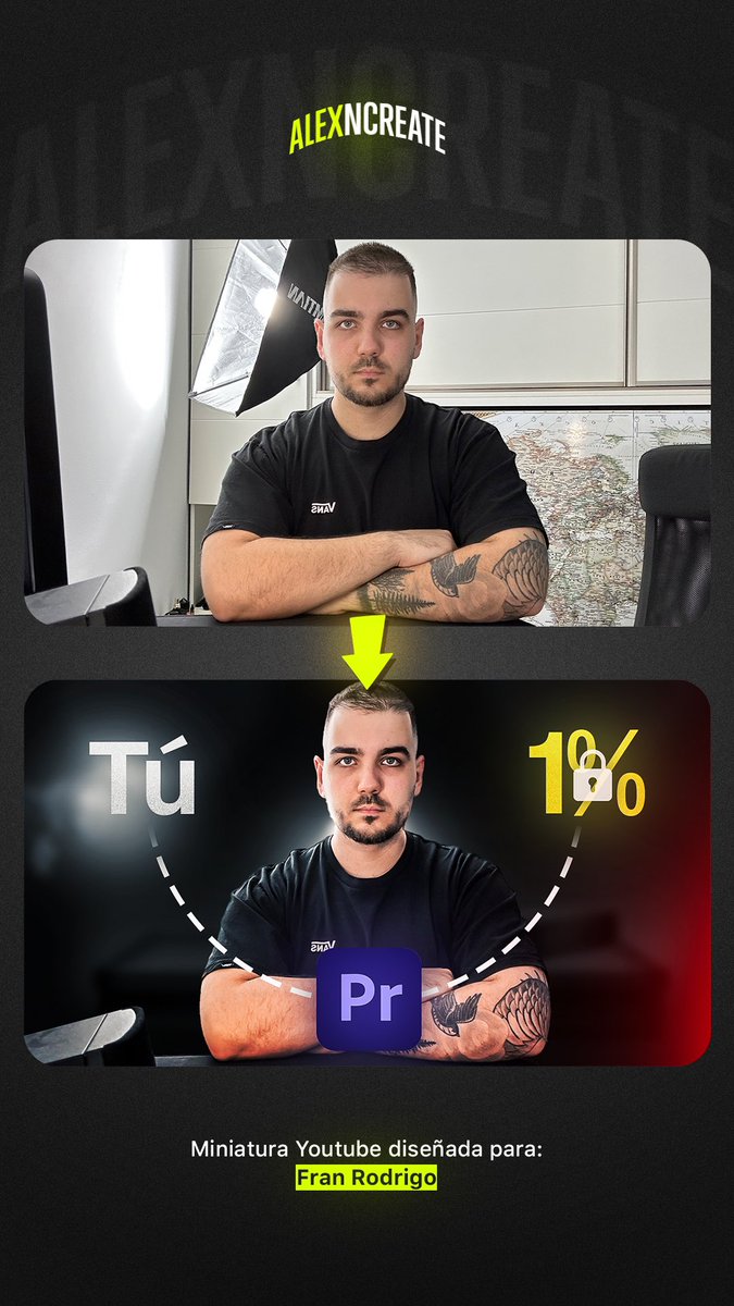 alexncreate's tweet photo. 🖌️ Antes / Después

Miniatura para YouTube https://t.co/DwdphUBqG9