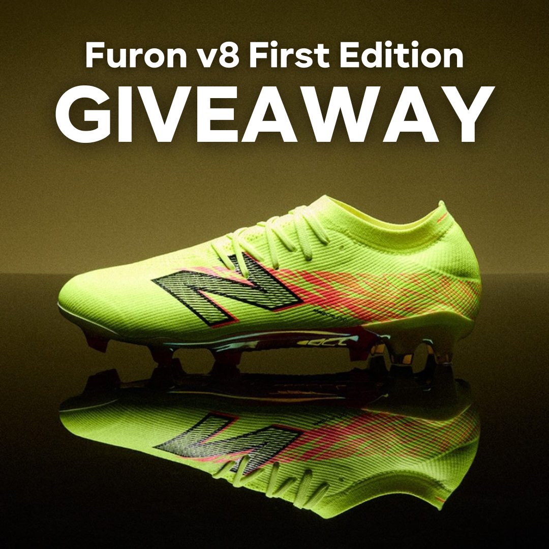 One lucky winner can get their hands on a pair of New Balance Furon v8 First Edition ⚽️ Here's how to enter:

♥️ Like this post &amp; follow <a href="/footydotcom/">FOOTY.COM</a>.
🔁 Retweet this post.
💬 Comment your UK shoe size.
