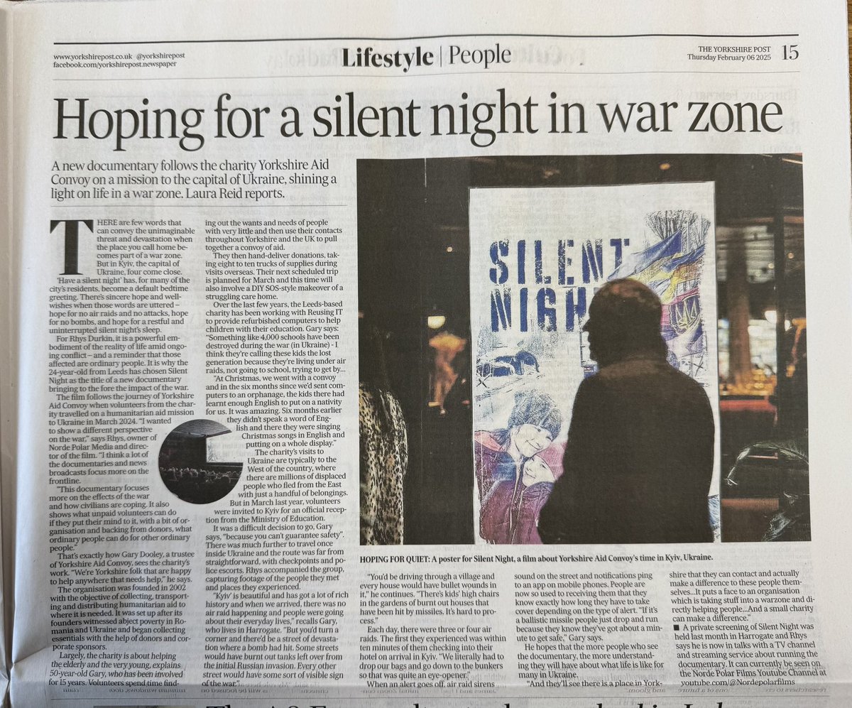 Yorkshire Aid Convoy π¬π§πΊπ¦π (@yorkshireaid) on Twitter photo Itβs been a busy week at Yorkshire Aid Convoy! After yesterday on TV we are in todayβs <a href="/yorkshirepost/">The Yorkshire Post</a> with a great article by Laura Reidβ¦ weβre getting some great feedback on the film so if you havenβt watched it just click on this link! π¬ π₯
youtu.be/nOyUMQol79c?siβ¦ Itβs been a busy week at Yorkshire Aid Convoy! After yesterday on TV we are in todayβs <a href="/yorkshirepost/">The Yorkshire Post</a> with a great article by Laura Reidβ¦ weβre getting some great feedback on the film so if you havenβt watched it just click on this link! π¬ π₯
youtu.be/nOyUMQol79c?siβ¦