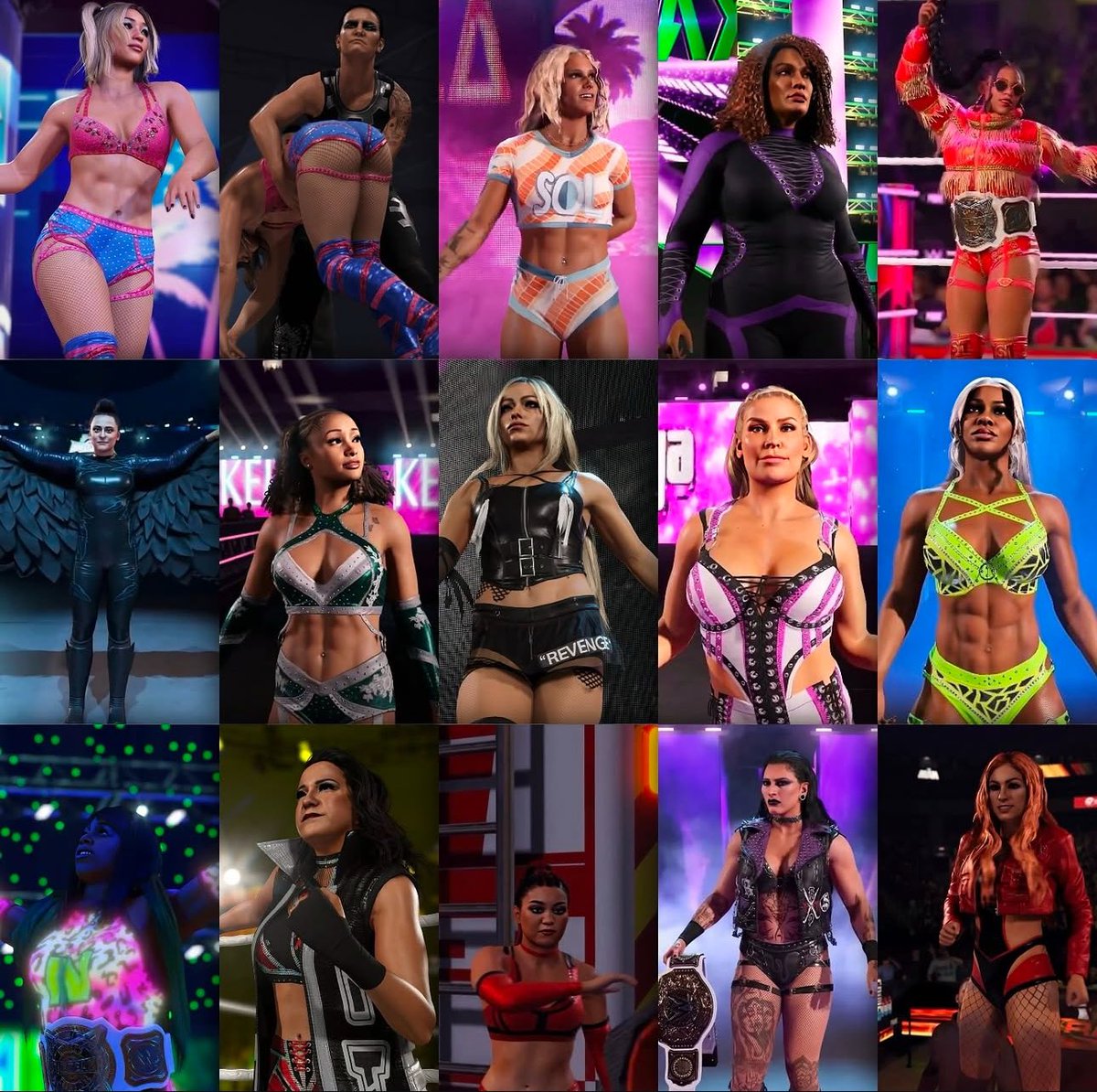 2k must have got some help cuz why the girls serving so much this year😭😭 #WWE2K25