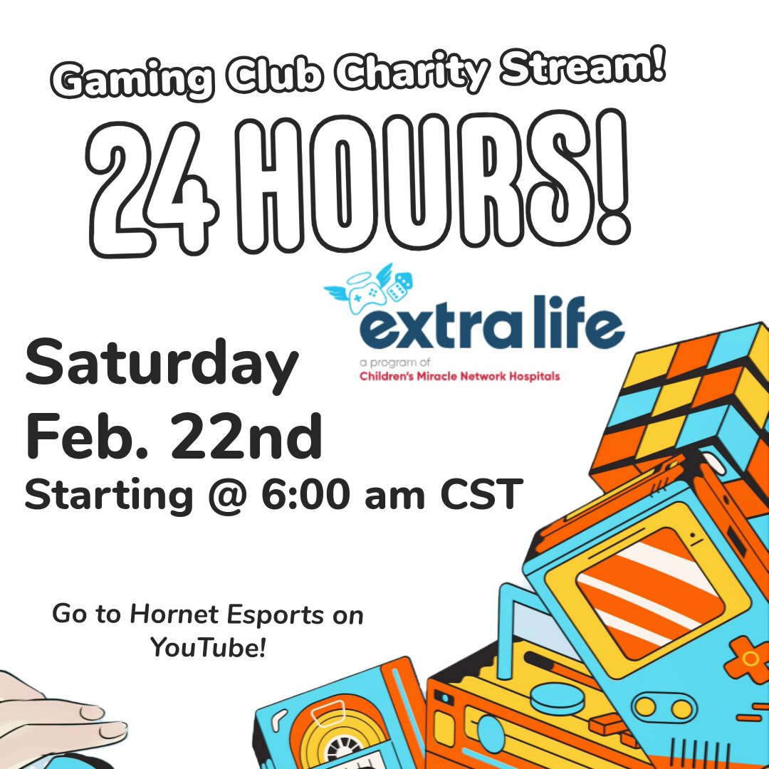Hornet Esports (@esu_esports) on Twitter photo 🐝Heya Hornet Fans!🐝
Interested in helping childrens' hospital treatments? Look no further!👀 Join us on YouTube and watch as our ESU Gaming Club works alongside <a href="/ExtraLife4Kids/">Extra Life</a> to bring another dose of joy to kiddos across Kansas!🌻
#charity #GamingCommunity #YouTube 🐝Heya Hornet Fans!🐝
Interested in helping childrens' hospital treatments? Look no further!👀 Join us on YouTube and watch as our ESU Gaming Club works alongside <a href="/ExtraLife4Kids/">Extra Life</a> to bring another dose of joy to kiddos across Kansas!🌻
#charity #GamingCommunity #YouTube