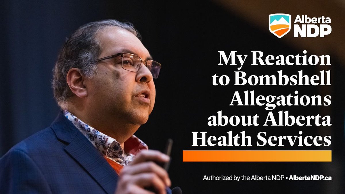 ▶️ WATCH LIVE: Alberta's New Democrats respond to allegations that the UCP government fired Alberta Health Services CEO Athana Mentzelopoulos amid probe into medical contracts. 
 youtube.com/live/haorjgUql…