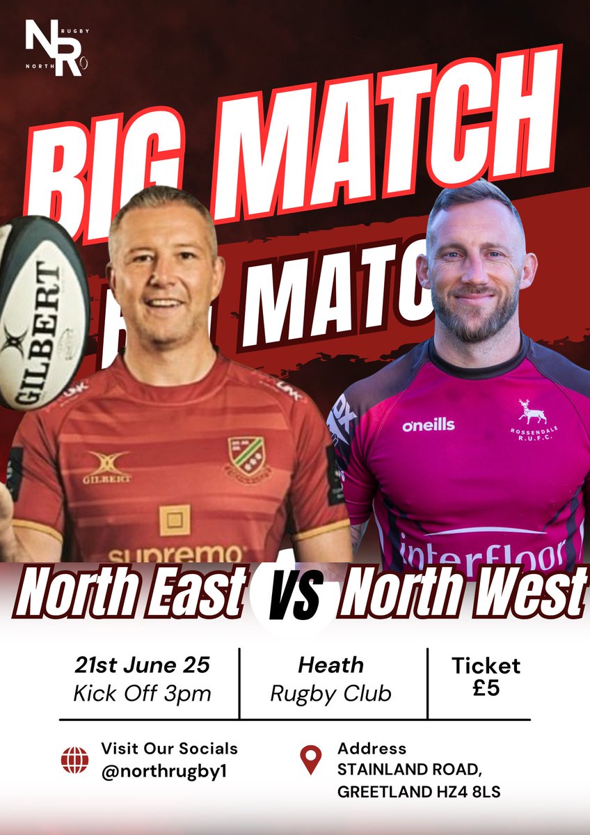 I am delighted to announce the head coaches for the Big Match 25….

They loved it so much last year they wanted to return.

It’s currently 1️⃣ -0️⃣ to Regional 1 NW under Byron McGuigan

Chris Johnson wants to avenge the defeat from last year &amp; crown Regional 1 NE champions!