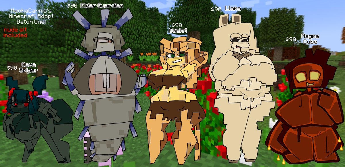 MechaCarnis's tweet photo. Minecraft adoptables batch one! Remember first come first serves, if you're interested in buying one of these please dm me! https://t.co/iE3aMZIeFS