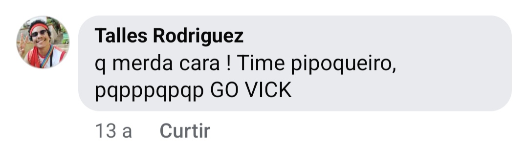gustalaydner's tweet photo. Apareceu nas lembranças do Facebook essa postagem do @Allanghieri , fui ler os comentários e me peguei rindo muito do @1conoclasta mandando um GO VICK kkkkkkkkk https://t.co/nhTQwCA9vQ