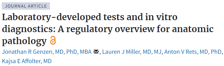 Lauren J Miller, MD, MJ, CMQ, CHC (@ljmiller_md) on Twitter photo Hot off the presses in <a href="/AJCPjournal/">AJCP</a>! Check out our analysis of the FDA LDT Final Rule specific to the anatomic pathology laboratory! <a href="/UMichPath/">Michigan Pathology</a> <a href="/ASCP_Chicago/">ASCP</a> <a href="/ARUPLabs/">ARUP Laboratories</a> academic.oup.com/ajcp/advance-a…
#LDT #Regulatory #MedicalAffairs #FDA Hot off the presses in <a href="/AJCPjournal/">AJCP</a>! Check out our analysis of the FDA LDT Final Rule specific to the anatomic pathology laboratory! <a href="/UMichPath/">Michigan Pathology</a> <a href="/ASCP_Chicago/">ASCP</a> <a href="/ARUPLabs/">ARUP Laboratories</a> academic.oup.com/ajcp/advance-a…
#LDT #Regulatory #MedicalAffairs #FDA