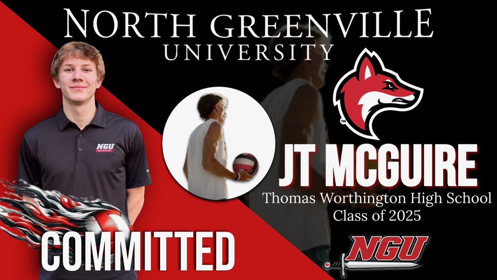 TWHS_boysvball's tweet photo. Congratulations to senior JT McGuire on his commitment to play volleyball at North Greenville University in Tigerville, South Carolina. It has been so much fun watching JT dedicate himself to volleyball and we are proud to have him at Thomas Worthington!@TWHSAthletics https://t.co/2yJywMIkVo