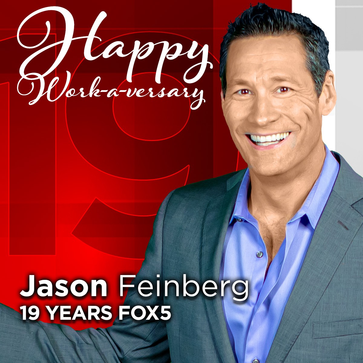 FOX5 Las Vegas (@fox5vegas) on Twitter photo We're celebrating <a href="/FeinbergFOX5/">JASON FEINBERG</a>'s 19 years with FOX5! ❤️
Thank you, Jason, for all your hard work and dedication. We're celebrating <a href="/FeinbergFOX5/">JASON FEINBERG</a>'s 19 years with FOX5! ❤️
Thank you, Jason, for all your hard work and dedication.