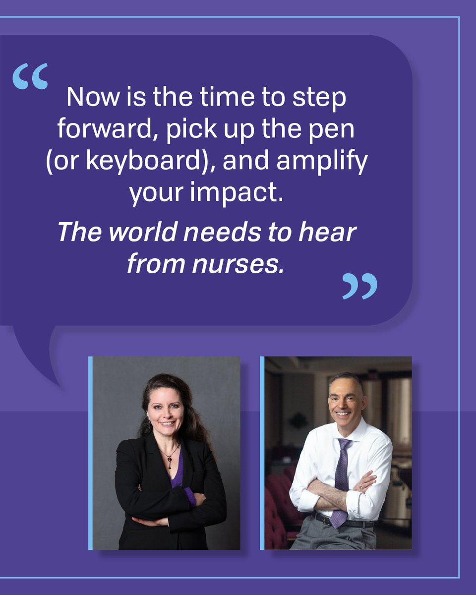 AMPLIFY YOUR VOICE THROUGH PERSUASIVE OP-EDS | In this new #NursingCentered article, past President Richard Ricciardi and <a href="/VisionaryPhD/">Anna Dermenchyan, PhD, RN</a> guide you through the why and how of crafting impactful pieces to amplify your voice and influence public discourse » bit.ly/3WQgyxT