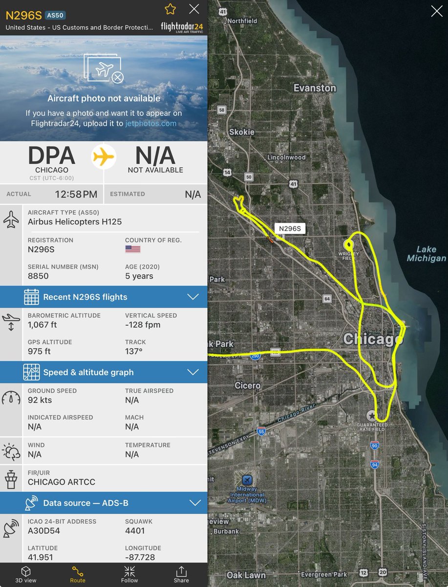 WindyCityWxMan's tweet photo. #USCBP helicopter aerial tour of #Chicago
Well, I guess we get more #ICE today!
#AVGeek https://t.co/yRH3eb0Djd