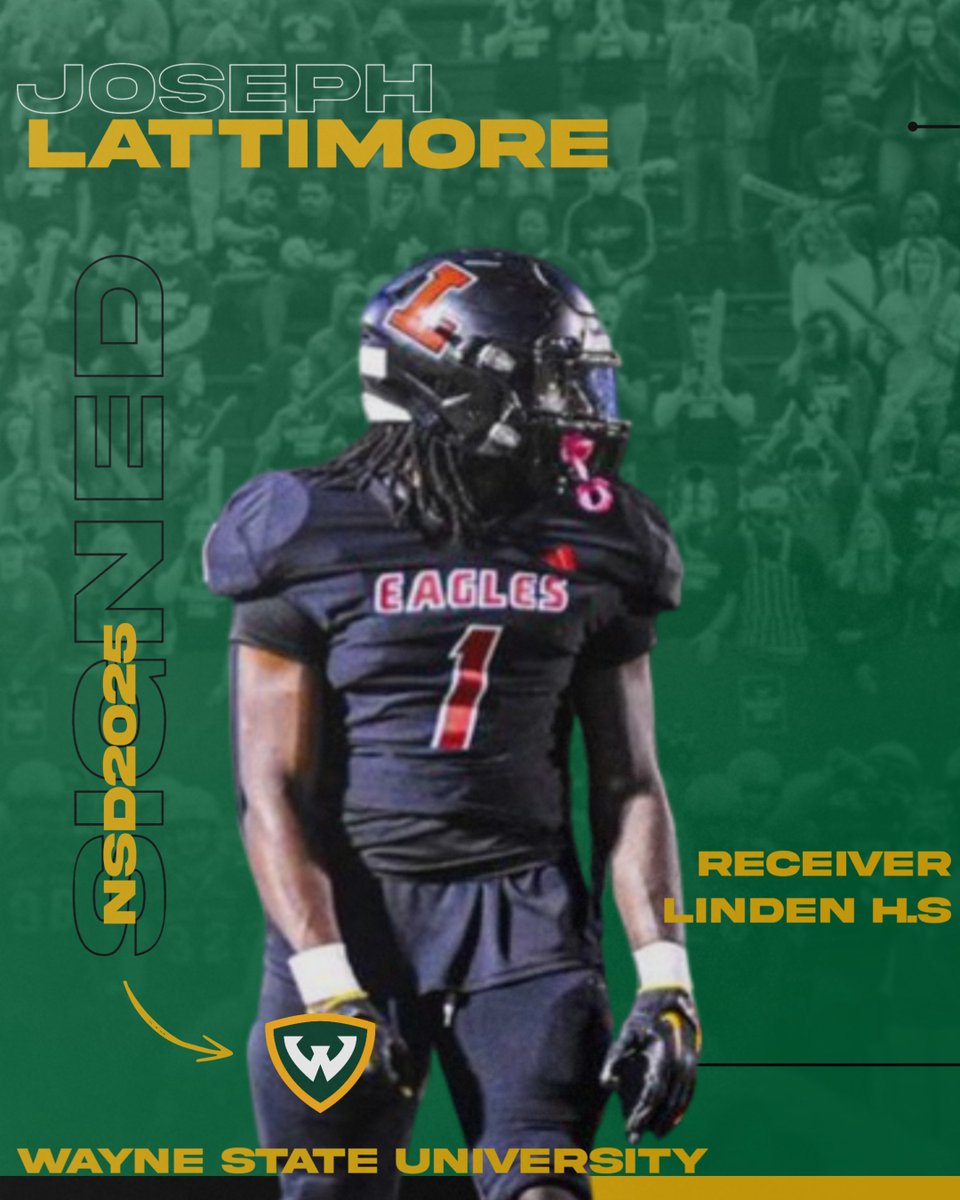 Wayne State Football (@wsuwarriorfb) on Twitter photo Speed and Toughness coming to Detroit from Linden High School!!!
<a href="/Jo_Fast15/">Joseph”J Latty” Lattimore</a> Speed and Toughness coming to Detroit from Linden High School!!!
<a href="/Jo_Fast15/">Joseph”J Latty” Lattimore</a>