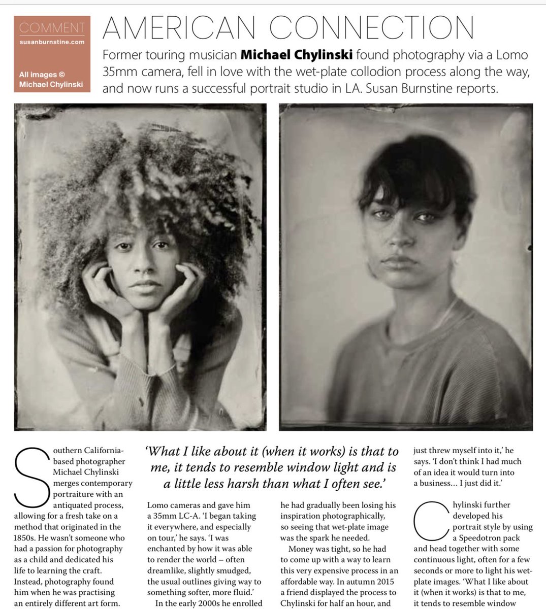 Thrilled to have my work in the February issue of <a href="/BWPMag/">B+W Photography</a> 
Thanks so much to the wonderful photographer Susan Burnstine for including me in her column. #tintype #wetplate #portraits #collodion #drugstore #moderntintype