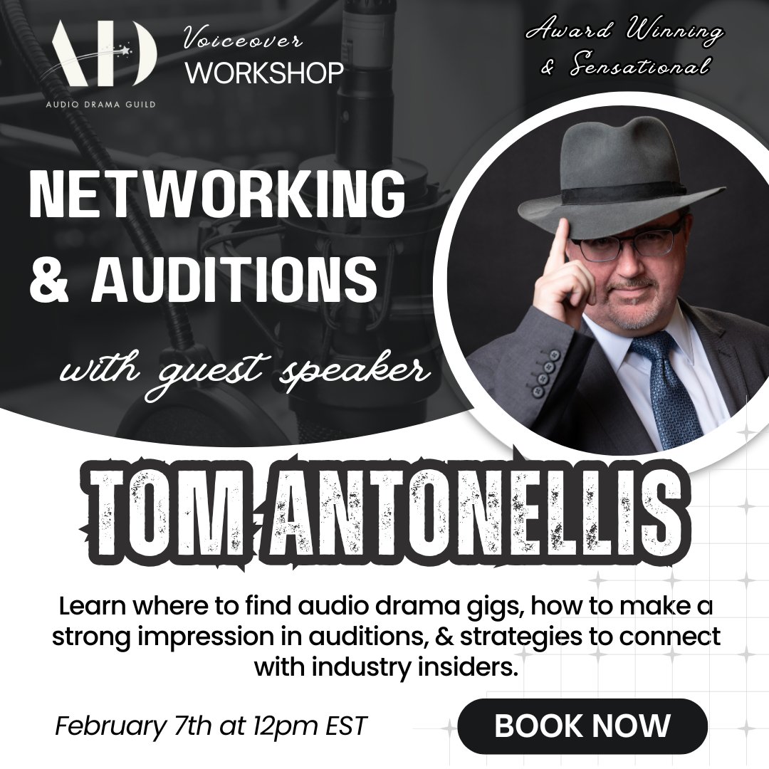 arcane_fiction's tweet photo. LAST CHANCE TO JOIN US!! ๐๏ธ
๐ญ Unlock Networking Secrets with Tom Antonellis! ๐ญ
Tomorrow at 12 pm EST
๐ Sign Up Now (Link Below or in Bio)
https://t.co/26TjVptlKk
#AudioDramaGuild #VOClasses #VoiceOverJourney ๐ง๐คโจ https://t.co/qlu2n9Nvur