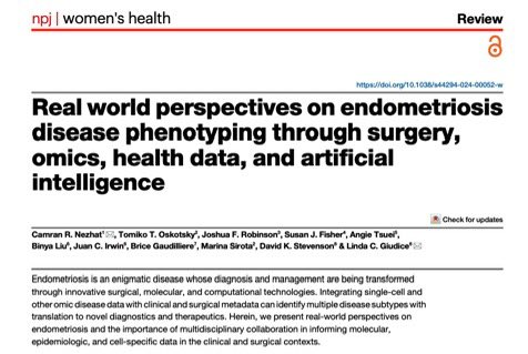 My latest research on endometriosis disease phenotyping has just been published with <a href="/SpringerNature/">Springer Nature</a> in <a href="/Nature_NPJ/">npj Journals</a> Women's Health. Read here: rdcu.be/d8NSN