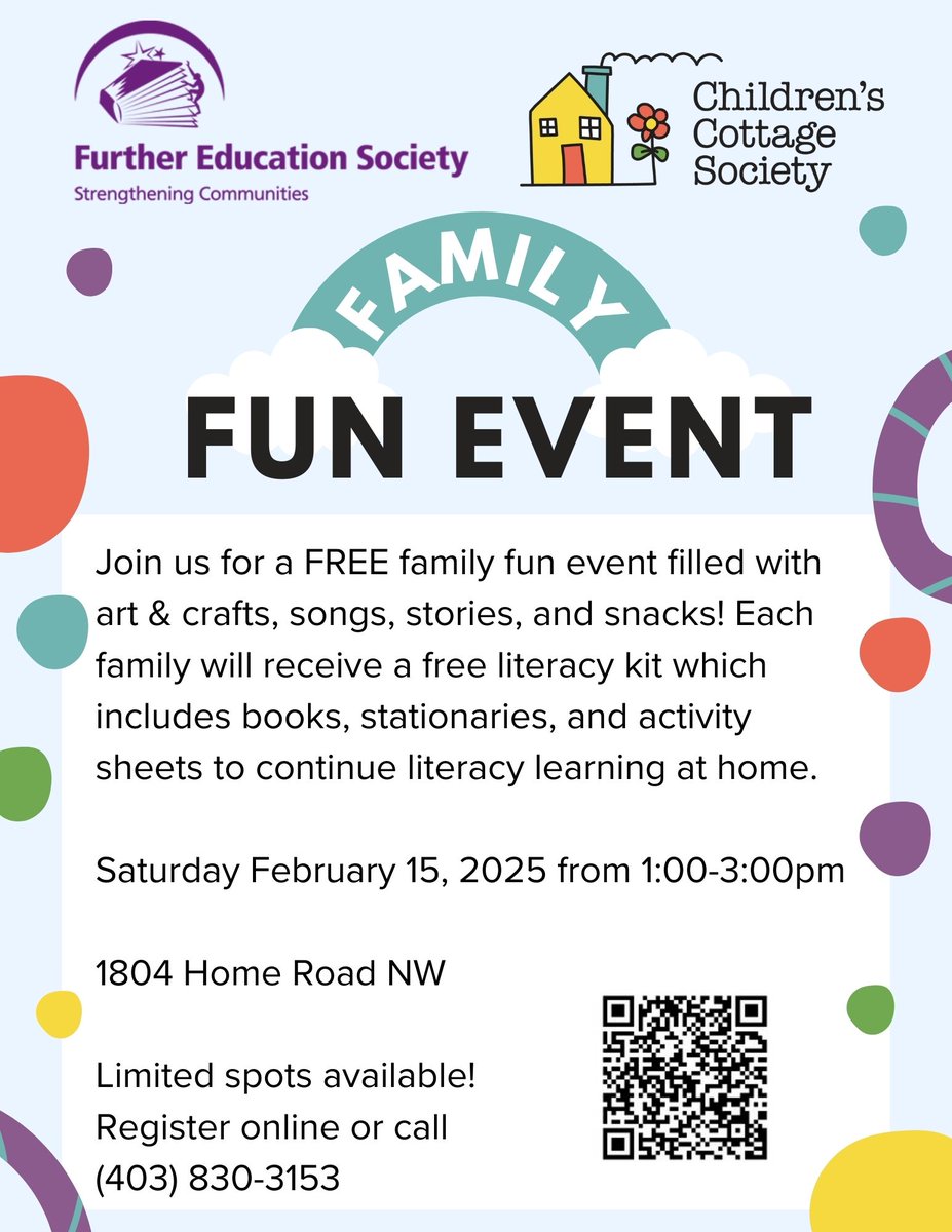 FESA’s Family Fun Event on #familyday Weekend is a FREE event for #parents and young #children!
Bond over arts &amp; crafts, songs, stories, nursery rhymes, and lots of laughter.
Sign up today: childrenscottage.ab.ca/events/family-…
 <a href="/ChildrnsCottage/">Children's Cottage</a> #yyc #calgary #families #calgaryevent #storytime