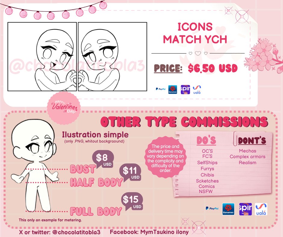 ChocolatitoBla3's tweet image. [English]
Hi everyone! I open valentine commissions if someone interested im here. I send you a big hug and may you be well.🫶✨💕💖
#commissionsopen #ValentinesDay