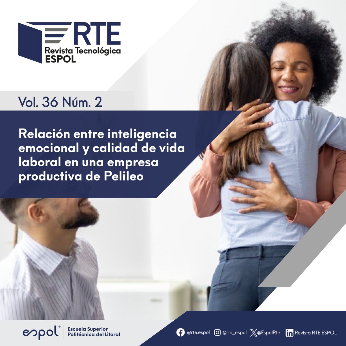 EspolRte's tweet photo. #RevistaTecnológicaESPOL - Nuestro estudio revela una correlación positiva significativa entre la inteligencia emocional y la calidad de vida laboral en los empleados de una empresa manufacturera de Pelileo. 
Lee el artículo completo, aquí: https://t.co/MlnzEIxxuq https://t.co/qNdrgukUvJ
