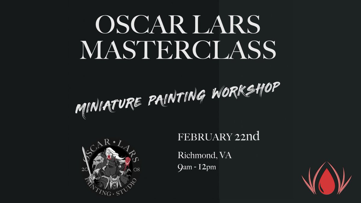 Join Oscar Lars exclusive miniature painting workshop this month! 🖌️ 

Learn pro techniques and level up your skills. 

Tickets are available now via the link below👇

oscarlars.com/shop/p/h27o8zd…
