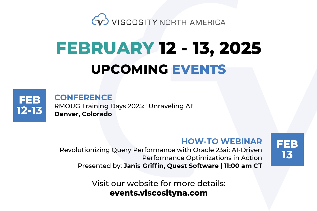 ViscosityNA's tweet photo. Next week: @RMOUG_ORG Training Days + an @OraPubInc Paid Member Exclusive!
Dive into #AI, #database performance, #SQL tuning, &amp; #RMAN by #Oracleaces @racdba, @richniemiec, Gary Gordhamer, &amp; Sean Scott + #oracle23ai with #OracleACEPro @DoBoutAnything.

🔗 https://t.co/bRYPtAR2aJ https://t.co/ELWlM4db93