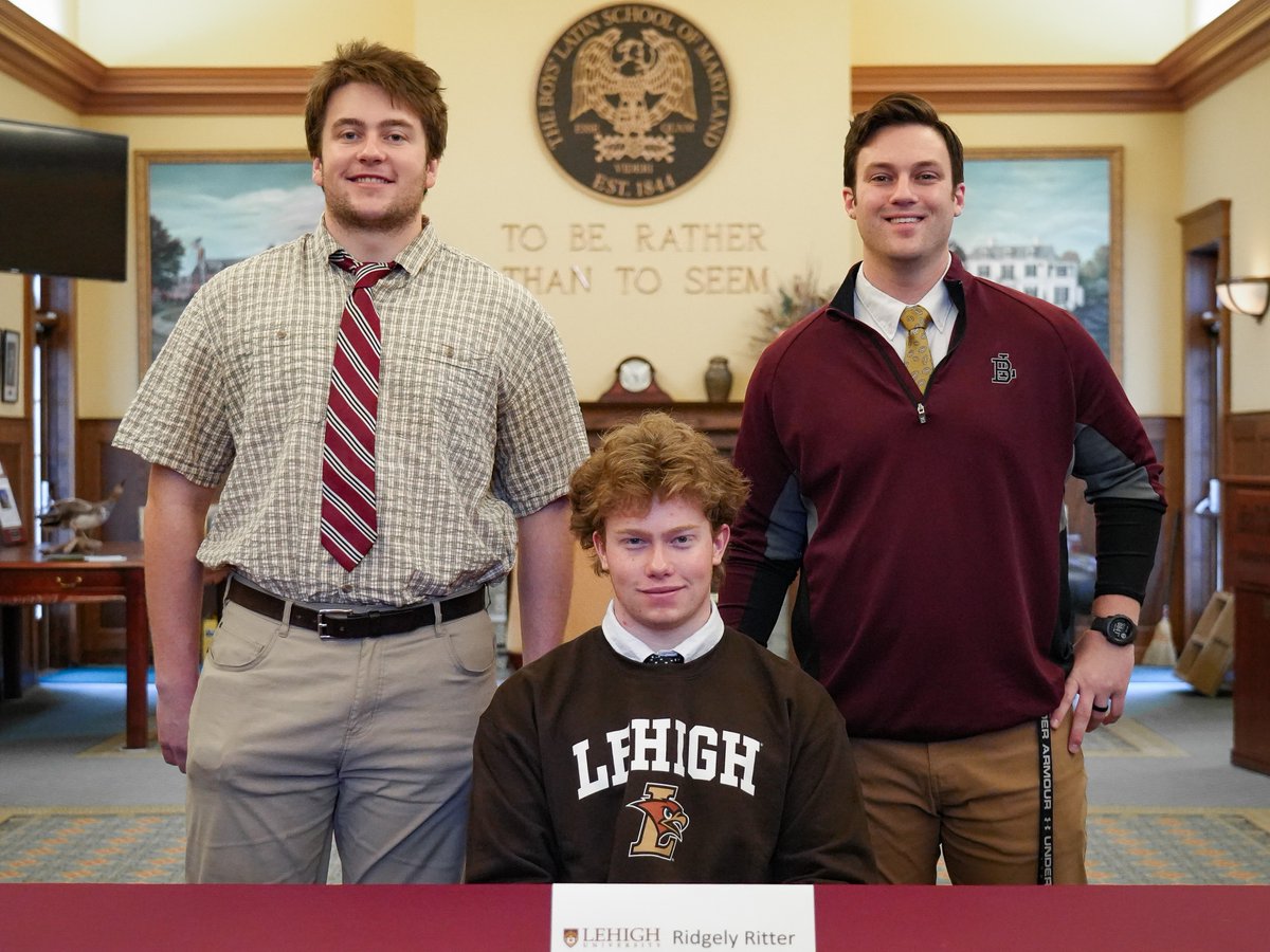 Yesterday, Ridgely Ritter ’25 signed his National Letter of Intent to continue his academic and football career at Lehigh University. Congratulations, Ridgely! #BoysLatin #EQV