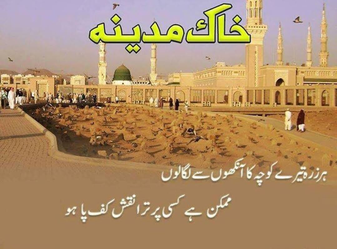 ہر زرہ تیرے کوچہ کا آنکھوں سے لگالوں 
ممکن ھے کسی پر،ترا نقش کف پا ہو

صلی اللہ علیہ والہ وسلم