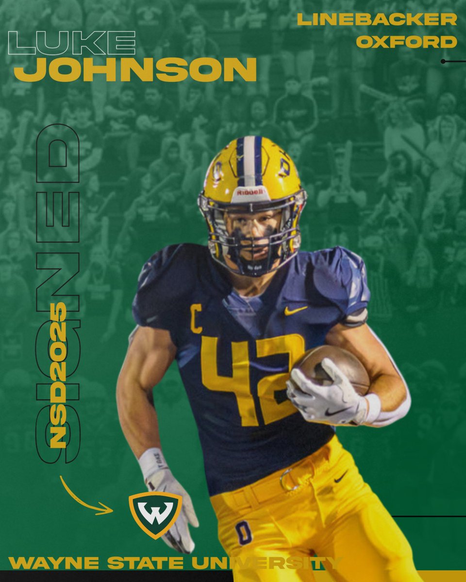 Wayne State Football (@wsuwarriorfb) on Twitter photo Excited to get Luke here from Oxford! He can literally do it all!!!!!
Welcome to Detroit <a href="/Luke_Johnson31/">Luke Johnson</a>
hudl.com/recruit/team/1… Excited to get Luke here from Oxford! He can literally do it all!!!!!
Welcome to Detroit <a href="/Luke_Johnson31/">Luke Johnson</a>
hudl.com/recruit/team/1…